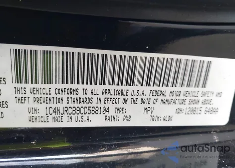 2012 Jeep Patriot Limited z USA, uszkodzony, nr VIN 1C4NJRCB9CD568104